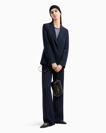 Armani Pantalones con cintura fruncida en mezcla de acetato con fantasía chevrón Icon Oferta especial de fábrica