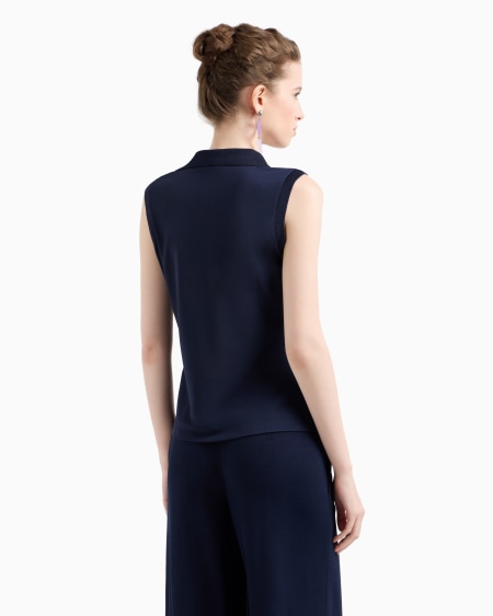 Armani Top en punto de crepé con trama de micropiqué Icon Promoción trimestral