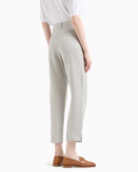 Armani Pantalones con pinzas de tejido jacquard con motivo pata de gallo Icon Solo queda un día