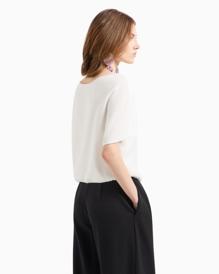 Armani Blusa de cady técnico con bajo fruncido Superdescuento