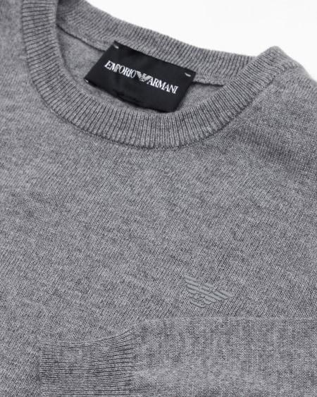 Armani Jersey en mezcla de lana con bordado de microáguila Última moda