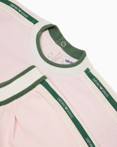 Armani Conjunto de camiseta y pantalones cortos de punto con cinta con logotipo Descuento por venta flash