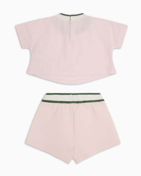 Armani Conjunto de camiseta y pantalones cortos de punto con cinta con logotipo Descuento por venta flash
