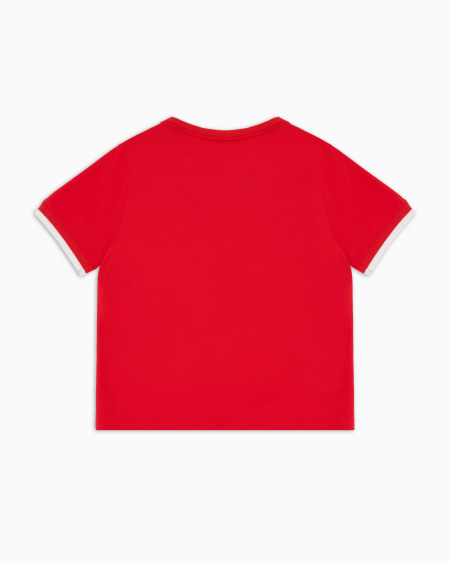 Armani Camiseta de punto de mezcla de lyocell con logotipo bordado ASV Ofertas especiales