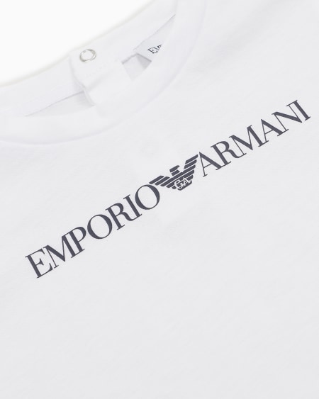 Armani Camiseta de punto de algodón pima con logotipo Grandes ahorros