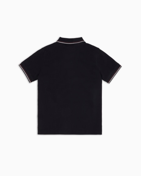 Armani Polo de piqué elástico con bordes a rayas Outlet online