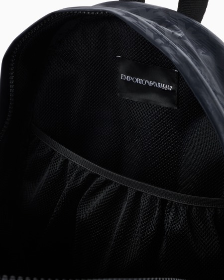 Armani Mochila de nailon con motivo integral de águila Rebajas