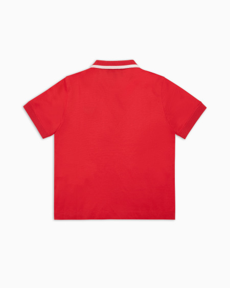 Armani Polo de punto de mezcla de lyocell con logotipo bordado ASV Venta caliente