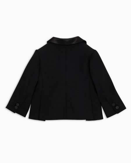 Armani Chaqueta de abotonadura sencilla de lana con solapas de raso Rebajas baratas
