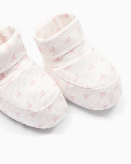 Armani Zapatillas de casa en punto con motivo de águilas con efecto óptico Tienda