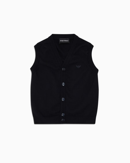 Armani Chaleco de punto con cuello de pico y botones Rebajas online
