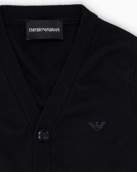 Armani Chaleco de punto con cuello de pico y botones Rebajas online