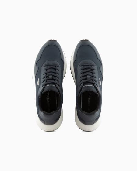 Armani Deportivas de nailon reciclado con detalles en piel saffiano regenerada ASV Envío gratis