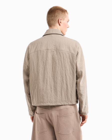 Armani Cazadora con cremallera de nailon arrugado Oferta especial