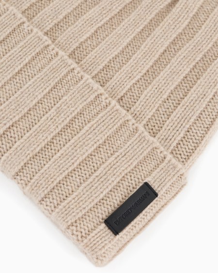 Armani Gorro de cachemira pura acanalada Precio de fábrica