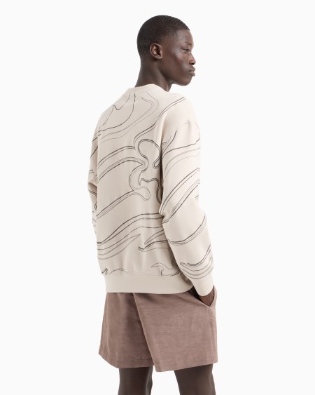 Armani Sudadera de punto doble con bordado cosido Promoción por tiempo limitado
