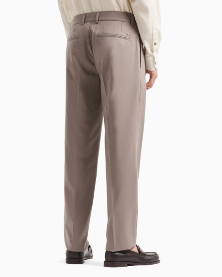 Armani Pantalones chinos de sarga ligera de mezcla de lana virgen Superdescuento