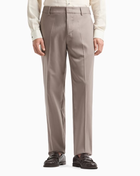 Armani Pantalones chinos de sarga ligera de mezcla de lana virgen Superdescuento
