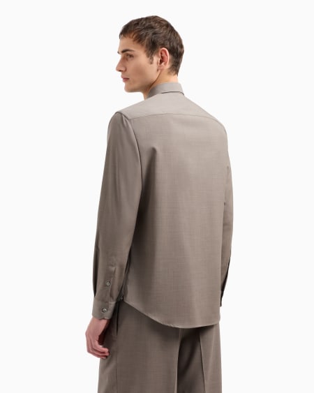 Armani Camisa en tejido de lana virgen Liquidación