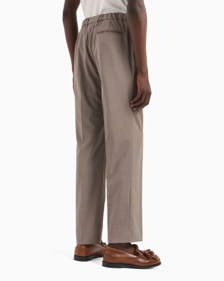 Armani Pantalones con pliegue de tela de lana fría tropical Envío internacional gratuito