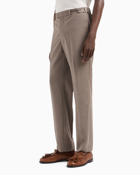 Armani Pantalones con pliegue de tela de lana fría tropical Envío internacional gratuito