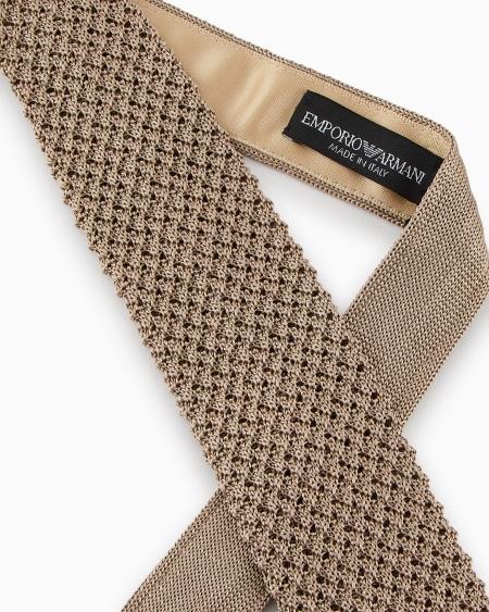 Armani Corbata en punto microperforado de seda pura Tienda de fábrica