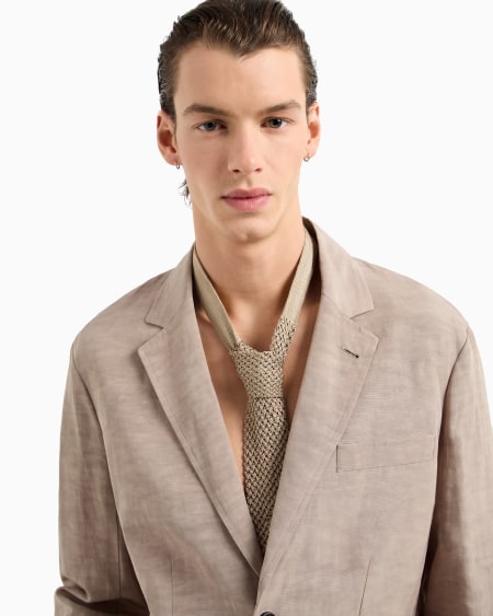 Armani Corbata en punto microperforado de seda pura Tienda de fábrica