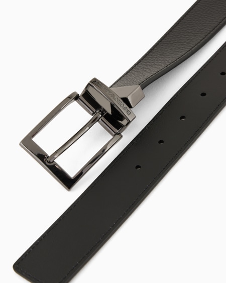 Armani Cinturón reversible de piel con estampado graneado Limitado a 3 días