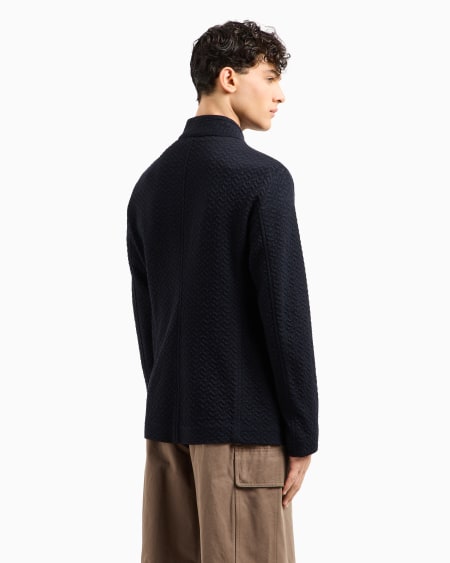 Armani Chaqueta con cuello de tira de punto jersey con motivo chevrón Ahorra y exporta