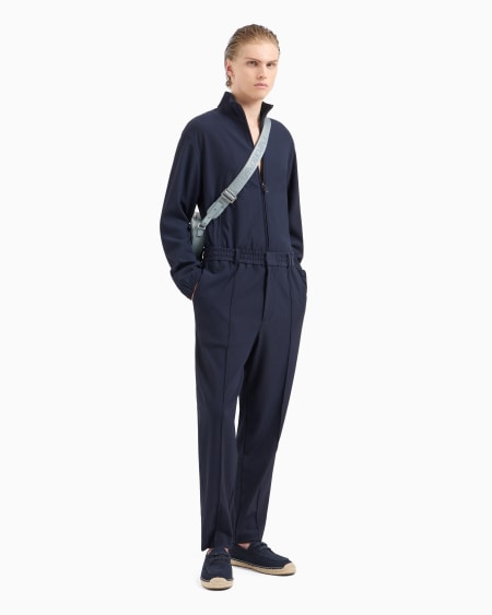 Armani Pantalones con pliegues de nailon elástico efecto canneté Precios de Black Friday