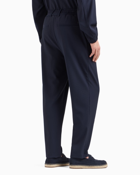 Armani Pantalones con pliegues de nailon elástico efecto canneté Precios de Black Friday