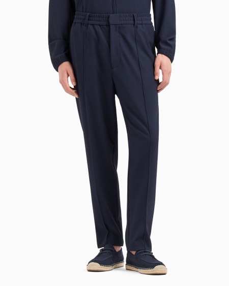 Armani Pantalones con pliegues de nailon elástico efecto canneté Precios de Black Friday
