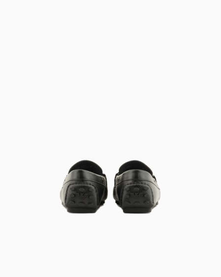 Armani Mocasines driver en cuero plena flor con estribo Libre de impuestos