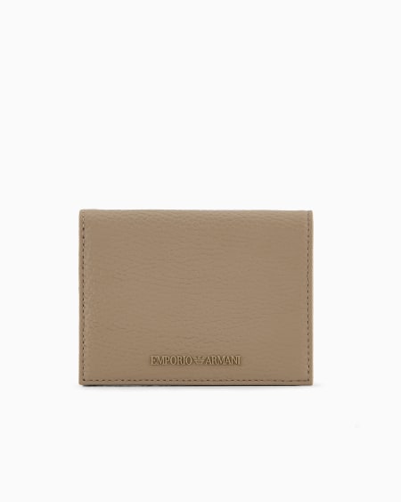 Armani Cartera compacta de piel abatanada Descuentos del mes