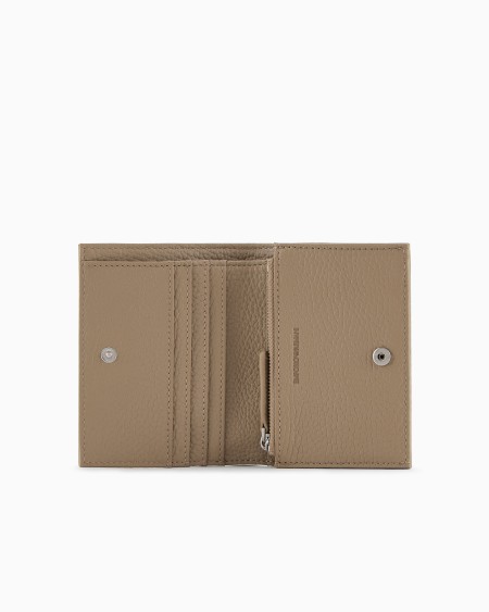 Armani Cartera compacta de piel abatanada Descuentos del mes