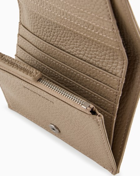 Armani Cartera compacta de piel abatanada Descuentos del mes