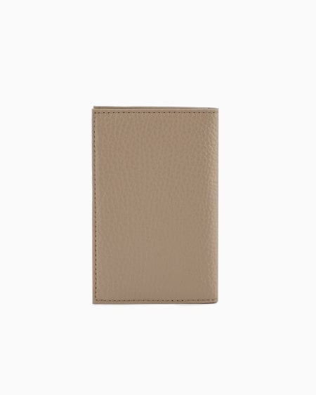 Armani Tarjetero plegable de piel abatanada Última moda