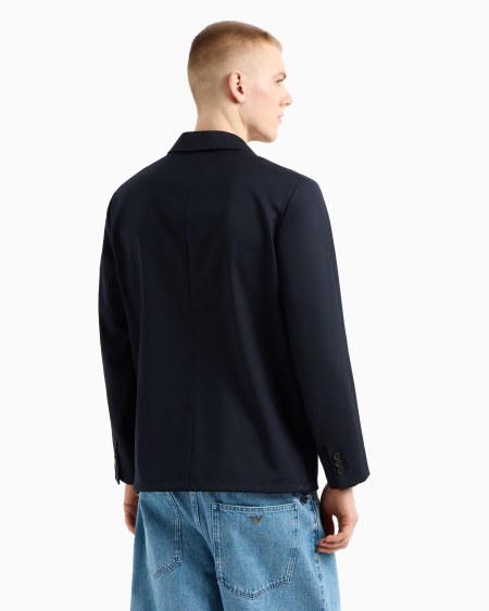 Armani Chaqueta de abotonadura sencilla de sarga ligera de mezcla de lana virgen Ofertas especiales