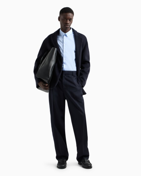 Armani Pantalones chinos de sarga ligera de mezcla de lana virgen Grandes ahorros