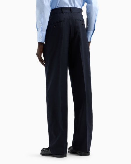 Armani Pantalones chinos de sarga ligera de mezcla de lana virgen Grandes ahorros