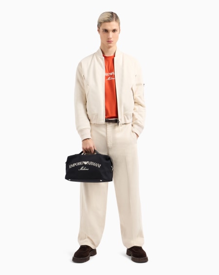 Armani Camiseta de punto de mezcla de lyocell con logotipo bordado ASV Precio ultrabajo