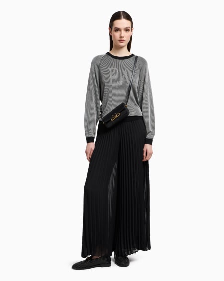 Armani Jersey bicolor de canalé inglés con logotipo EA En línea