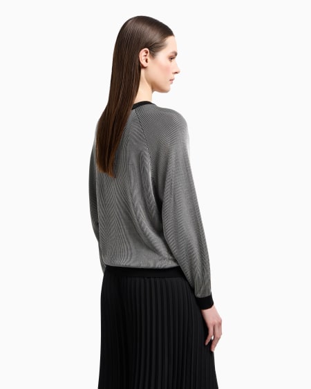 Armani Jersey bicolor de canalé inglés con logotipo EA En línea