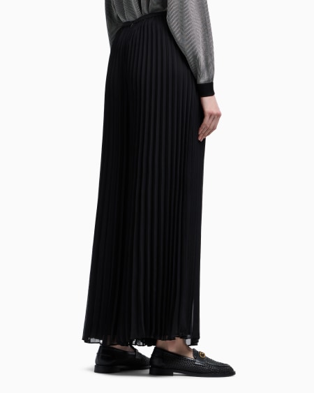 Armani Pantalones plisados de georgette técnico Outlet