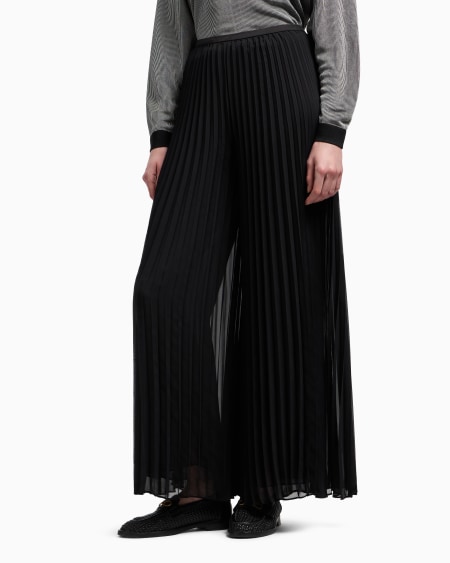 Armani Pantalones plisados de georgette técnico Outlet