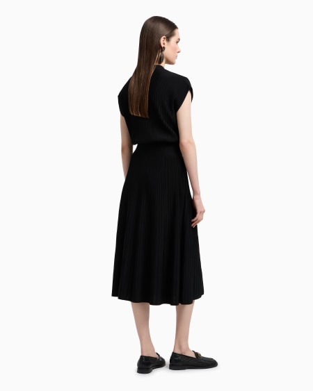 Armani Vestido largo de tejido ottoman con detalles joya En oferta