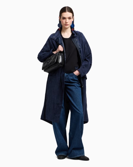 Armani Vaqueros J8B de cintura media y pernera ancha de denim con aplicación integral de strass Rebajas de fábrica