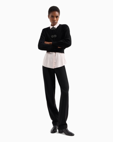 Armani Camisa en raso de seda Descuento