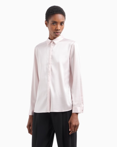 Armani Camisa en raso de seda Descuento