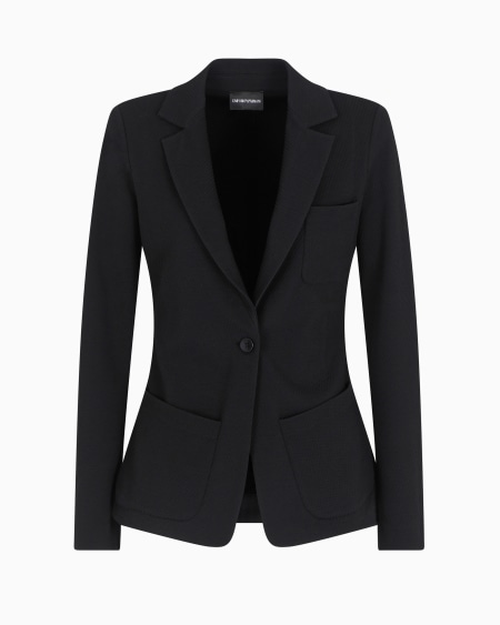Armani Chaqueta de abotonadura sencilla de punto con elaboración en tejido jacquard efecto punto Tienda
